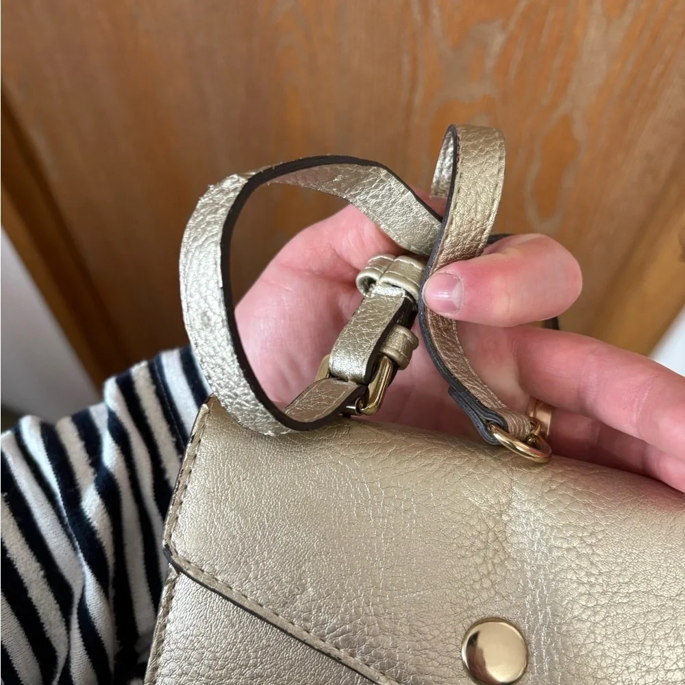 Street Level Metallic Gold Envelope Wallet Crossbody Purse